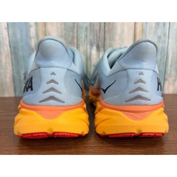 Hoka One Clifton 8 Women's 9.5 Wide Blue Orange Summer Song Walking Running Shoe - Picture 9 of 14